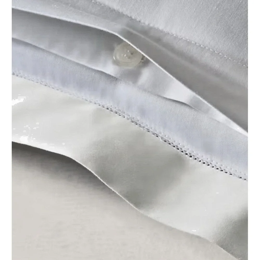 Ralph Lauren Organic Cotton Sateen Border European Sham‎ Parchment White $185
